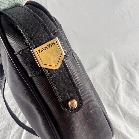 LANVIN PARIS Vintage Authentic Dome Black Canvas and Leather Trim Crossbody bag - Picture 13 of 17